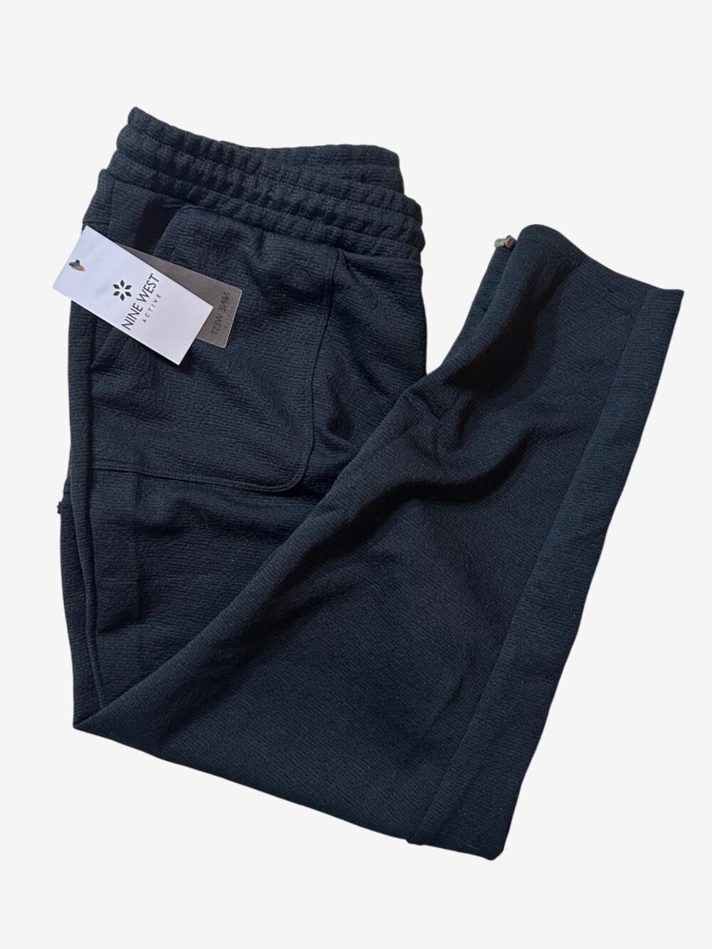 Nine West Active Womens Black Jogger Pants 1X Polyester/Spandex Soft Touch